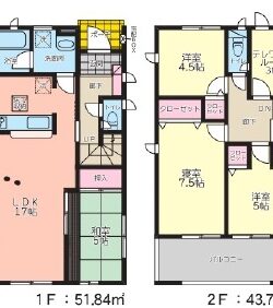 ２号棟の間取図です。(間取)