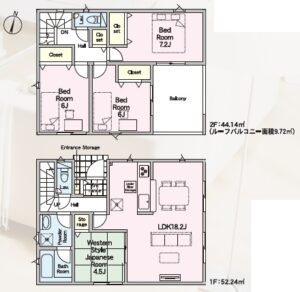 １号棟の間取図(間取)