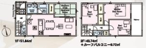 1号棟の間取図(間取)