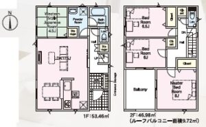 1号棟の間取図(間取) 1号棟の間取図(間取)