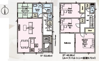 1号棟の間取図(間取) 1号棟の間取図(間取)