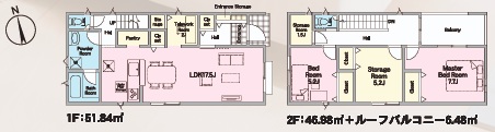 2号棟の間取図(間取) 2号棟の間取図(間取)