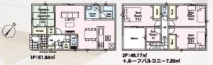 １号棟の間取図(間取)