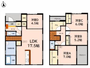 ２号棟の間取図(間取)