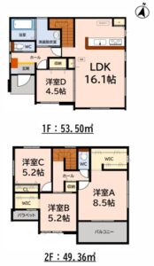 １号棟の間取図(間取)