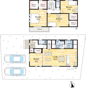 ２号棟の間取図(間取)