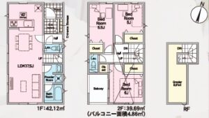 １号棟の間取図(間取)