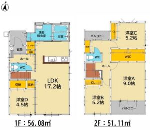 １号棟の間取図(間取)