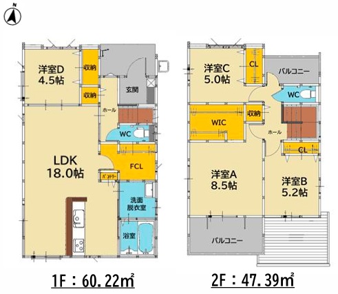 2号棟の間取図(間取) 2号棟の間取図(間取)