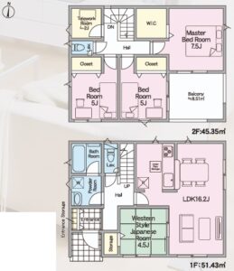 １号棟の間取図(間取)